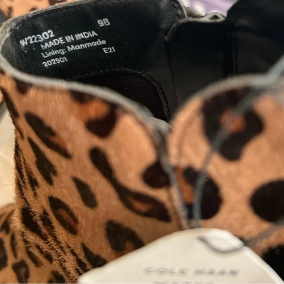 Cole haan women's Kimberly waterproof leopard print ankle booties. Size 9 - Picture 10 of 16